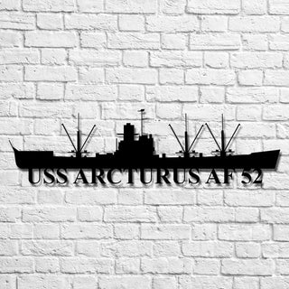 Uss Arcturus Af 52 Navy Ship Metal Art, Custom Us Navy Ship Cut Metal Sign, Gift For Navy Veteran, Navy Ships Silhouette Metal Art, Navy Home Decor Laser Cut Metal Signs Custom Gift Ideas