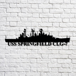 Uss Springfield Clg7 Navy Ship Metal Art, Gift For Navy Veteran, Navy Ships Silhouette Metal Art, Navy Home Decor Laser Cut Metal Signs Custom Gift Ideas