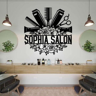 Personalized Hair Salon Barbershop Cut Metal Sign