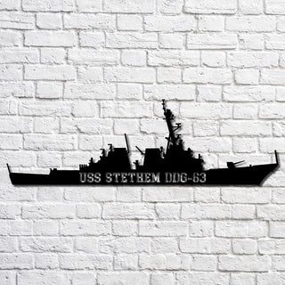 Uss Stethem Ddg63 Navy Ship Metal Art, Gift For Navy Veteran, Navy Ships Silhouette Metal Art, Navy Home Decor Laser Cut Metal Signs Custom Gift Ideas