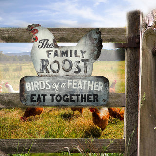 The family roost Bids of feathers Cut Metal Sign Laser Cut Metal Signs Custom Gift Ideas