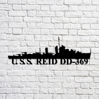 U.s.s. Reid Dd369 Navy Ship Metal Art, Custom Us Navy Ship Cut Metal Sign, Gift For Navy Veteran, Navy Ships Silhouette Metal Art, Navy Home Decor Laser Cut Metal Signs Custom Gift Ideas