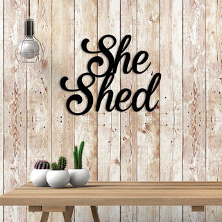 She Shed Metal Sign, Wall Decor, Housewarming Gift For Wife Laser Cut Metal Signs Custom Gift Ideas