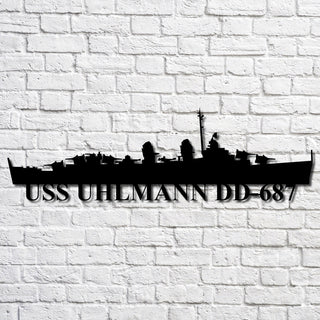 Uss Uhlmann Dd687 Navy Ship Metal Art, Gift For Navy Veteran, Navy Ships Silhouette Metal Art, Navy Home Decor Laser Cut Metal Signs Custom Gift Ideas