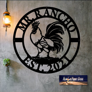 Aeticon PrintPrint Rooster Farm Metal Sign, Cock, Custom, Farmer Sign, Personalized, Established, Plasma Cut Steel Sign, Metal Art, Farmhouse Laser Cut Metal Signs Custom Gift Ideas