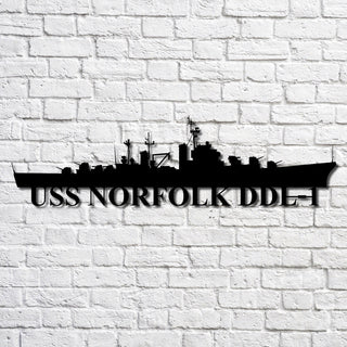 Uss Norfolk Ddl1 Navy Ship Metal Art, Gift For Navy Veteran, Navy Ships Silhouette Metal Art, Navy Home Decor Laser Cut Metal Signs Custom Gift Ideas