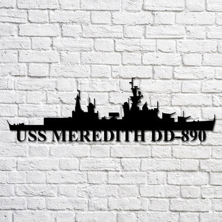 Uss Meredith Dd890 Navy Ship Metal Art, Custom Us Navy Ship Cut Metal Sign, Gift For Navy Veteran, Navy Ships Silhouette Metal Art, Navy Home Decor Laser Cut Metal Signs Custom Gift Ideas