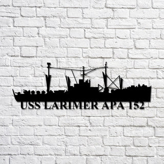 Uss Larimer Apa 152 Navy Ship Metal Art, Custom Us Navy Ship Cut Metal Sign, Gift For Navy Veteran, Navy Ships Silhouette Metal Art, Navy Home Decor Laser Cut Metal Signs Custom Gift Ideas