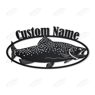 Personalized Trout Fish Sign Metal Wall Decor, Cut Metal Sign, Metal Wall Art, Metal House Sign Laser Cut Metal Signs Custom Gift Ideas