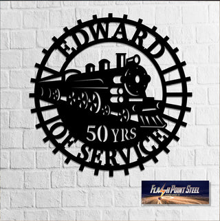 Personalized Train Sign, Retired Train Engineer, Locomotive Train, Gift Retirement, Metal Sign, Rail Track, Railroad Sign, Retired Railway Laser Cut Metal Signs Custom Gift Ideas