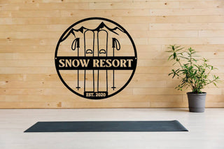 Personalized Snow Sign, Snow Gifts With Name, Snow Resort Gift, Snow Lodge Decor, Snow Sign, Custom Metal Sign, Indoor Outdoor Laser Cut Metal Signs Custom Gift Ideas