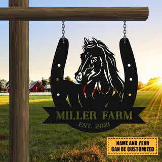 Personalized Metal Farm Sign Horse Hoof Shoes, Metal Laser Cut Metal Signs Custom Gift Ideas