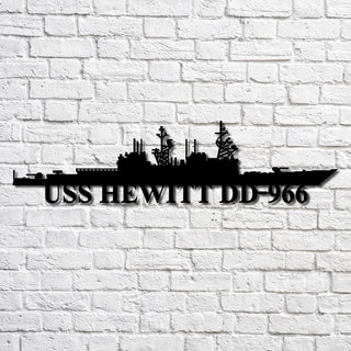 Uss Hewitt Dd966 Navy Ship Metal Art, Custom Us Navy Ship Cut Metal Sign, Gift For Navy Veteran, Navy Ships Silhouette Metal Art, Navy Home Decor Laser Cut Metal Signs Custom Gift Ideas