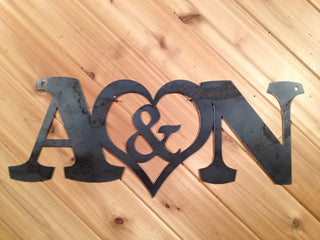 Personalized Metal Wedding Guestbook Letters Sign Custom Rustic Metal Monogram Farmhouse Style Decor Laser Cut Metal Signs Custom Gift Ideas