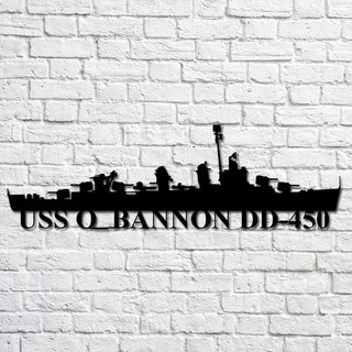 Uss O_bannon Dd450 Navy Ship Metal Art, Gift For Navy Veteran, Navy Ships Silhouette Metal Art, Navy Home Decor Laser Cut Metal Signs Custom Gift Ideas