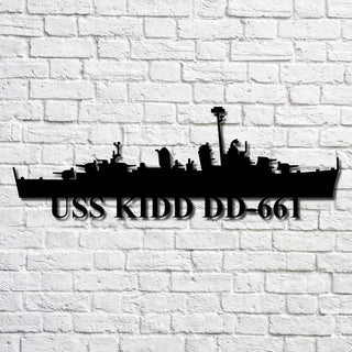 Uss Kidd Dd661 V2 Navy Ship Metal Art, Custom Us Navy Ship Cut Metal Sign, Gift For Navy Veteran, Navy Ships Silhouette Metal Art, Navy Home Decor Laser Cut Metal Signs Custom Gift Ideas