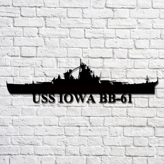 Uss Iowa Bb61 V2 Navy Ship Metal Art, Custom Us Navy Ship Cut Metal Sign, Gift For Navy Veteran, Navy Ships Silhouette Metal Art, Navy Home Decor Laser Cut Metal Signs Custom Gift Ideas