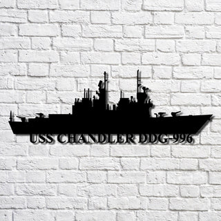 Uss Chandler Ddg996 Navy Ship Metal Art, Custom Us Navy Ship Cut Metal Sign, Gift For Navy Veteran, Navy Ships Silhouette Metal Art, Navy Home Decor Laser Cut Metal Signs Custom Gift Ideas