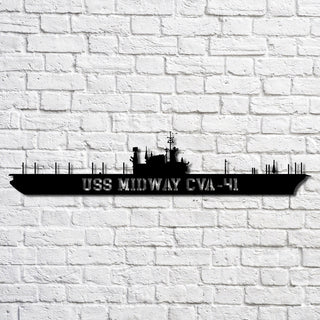 Uss Midway Cva41 Navy Ship Metal Art, Gift For Navy Veteran, Navy Ships Silhouette Metal Art, Navy Home Decor Laser Cut Metal Signs Custom Gift Ideas