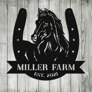 Personalized Metal Farm Sign Horse Hoof Shoes, Metal Laser Cut Metal Signs Custom Gift Ideas