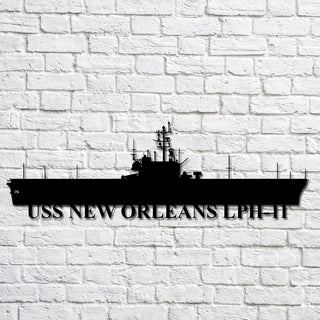 Uss New Orleans Lph11 Navy Ship Metal Art, Gift For Navy Veteran, Navy Ships Silhouette Metal Art, Navy Home Decor Laser Cut Metal Signs Custom Gift Ideas