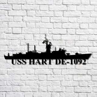 Uss Hart De1092 Navy Ship Metal Art, Custom Us Navy Ship Cut Metal Sign, Gift For Navy Veteran, Navy Ships Silhouette Metal Art, Navy Home Decor Laser Cut Metal Signs Custom Gift Ideas