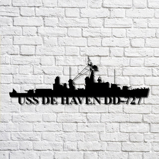 Uss De Haven Dd727 Navy Ship Metal Art, Custom Us Navy Ship Cut Metal Sign, Gift For Navy Veteran, Navy Ships Silhouette Metal Art, Navy Home Decor Laser Cut Metal Signs Custom Gift Ideas