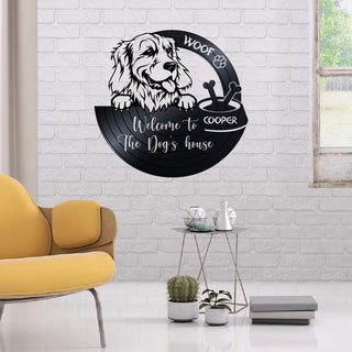 Welcome To The Golden Retriever House Dog Lovers Personalized Acrylic Sign Laser Cut Metal Signs Custom Gift Ideas