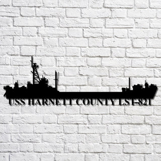 Uss Harnett County Lst821 Navy Ship Metal Art, Gift For Navy Veteran, Navy Ships Silhouette Metal Art, Navy Home Decor Laser Cut Metal Signs Custom Gift Ideas