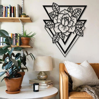 Trigon Flower Triangular Wall Art Decor Cut Metal Sign Laser Cut Metal Signs Custom Gift Ideas