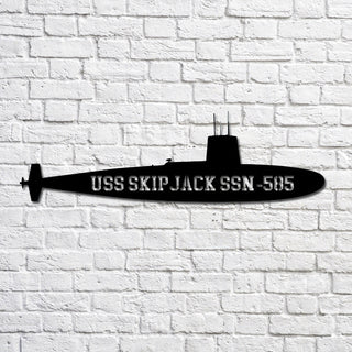 Uss Skipjack Ssn585_black Navy Ship Metal Art, Gift For Navy Veteran, Navy Ships Silhouette Metal Art, Navy Home Decor Laser Cut Metal Signs Custom Gift Ideas