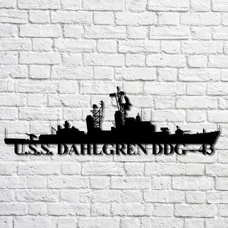 U.s.s. Dahlgren Ddg 43 Navy Ship Metal Art, Custom Us Navy Ship Cut Metal Sign, Gift For Navy Veteran, Navy Ships Silhouette Metal Art, Navy Home Decor Laser Cut Metal Signs Custom Gift Ideas