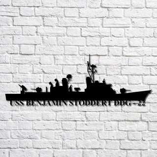 Uss Benjamin Stoddert Ddg 22 Navy Ship Metal Art, Custom Us Navy Ship Cut Metal Sign, Gift For Navy Veteran, Navy Ships Silhouette Metal Art, Navy Home Decor Laser Cut Metal Signs Custom Gift Ideas