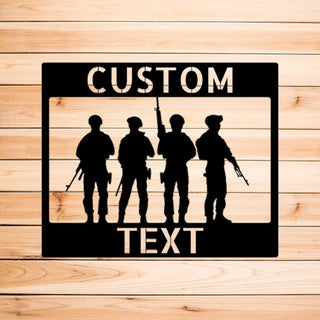 Soldier Personalized Indoor Outdoor Steel Wall Art Sign Veteran Father's Day Dad Husband Grandfather Son Brother Man Cave Garage Laser Cut Metal Signs Custom Gift Ideas