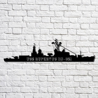 Uss Rupertus Dd851 Navy Ship Metal Art, Gift For Navy Veteran, Navy Ships Silhouette Metal Art, Navy Home Decor Laser Cut Metal Signs Custom Gift Ideas