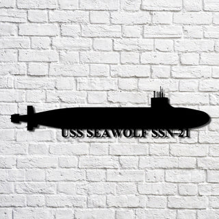 Uss Seawolf Ssn21 Navy Ship Metal Art, Gift For Navy Veteran, Navy Ships Silhouette Metal Art, Navy Home Decor Laser Cut Metal Signs Custom Gift Ideas