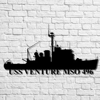 Uss Venture Mso 496 Navy Ship Metal Art, Custom Us Navy Ship Cut Metal Sign, Gift For Navy Veteran, Navy Ships Silhouette Metal Art, Navy Home Decor Laser Cut Metal Signs Custom Gift Ideas