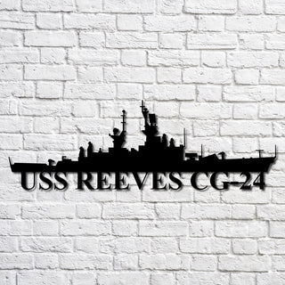 Uss Reeves Cg24 Navy Ship Metal Art, Gift For Navy Veteran, Navy Ships Silhouette Metal Art, Navy Home Decor Laser Cut Metal Signs Custom Gift Ideas