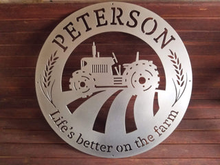 Aeticon PrintPrint Ranch Sign, Tractor Farm, Farm Sign, Vintage Style, Wreath, Door Decor, Custom Sign, Rustic, Personalized Sign, Wall Art, Laser Cut Metal Signs Custom Gift Ideas