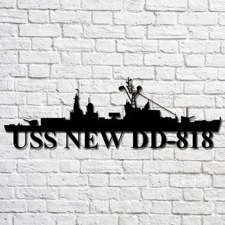 Uss New Dd818 Navy Ship Metal Art, Gift For Navy Veteran, Navy Ships Silhouette Metal Art, Navy Home Decor Laser Cut Metal Signs Custom Gift Ideas