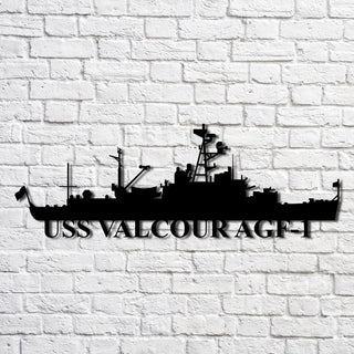 Uss Valcour Agf1 Navy Ship Metal Art, Custom Us Navy Ship Cut Metal Sign, Gift For Navy Veteran, Navy Ships Silhouette Metal Art, Navy Home Decor Laser Cut Metal Signs Custom Gift Ideas