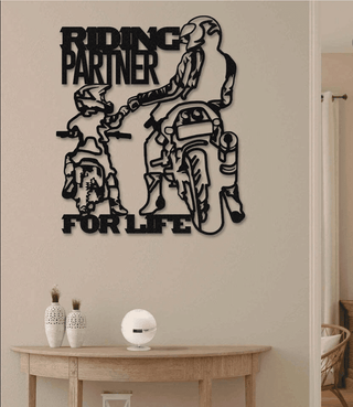 Father And Son Riding Partner For Life Metal House Sign