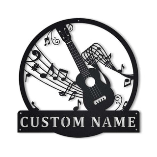 Personalized Ukulele Music Monogram Metal Sign Art, Custom Ukulele Music Monogram Metal Sign, Ukulele Gifts For Men, Musical Instrument Laser Cut Metal Signs Custom Gift Ideas