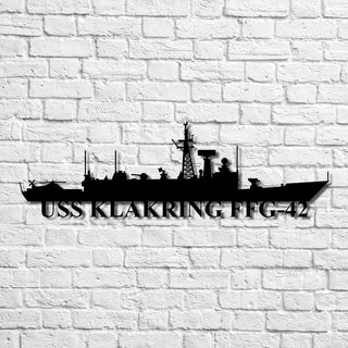 Uss Klakring Ffg42 Navy Ship Metal Art, Custom Us Navy Ship Cut Metal Sign, Gift For Navy Veteran, Navy Ships Silhouette Metal Art, Navy Home Decor Laser Cut Metal Signs Custom Gift Ideas