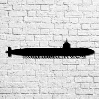 Uss Oklahoma City Ssn723 Navy Ship Metal Art, Gift For Navy Veteran, Navy Ships Silhouette Metal Art, Navy Home Decor Laser Cut Metal Signs Custom Gift Ideas