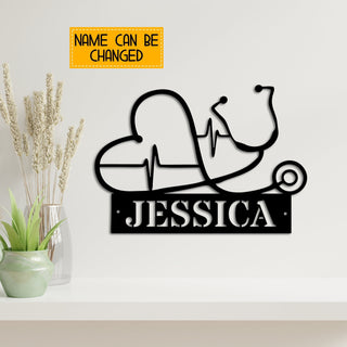 Personalized Nurse Sign, Lpn, Rn, Cna, Wall Office, Metal Decor, Nurse Gift, Metal Wall Art, Custom Name Sign, Door Hanger, Best Gift Ever Laser Cut Metal Signs Custom Gift Ideas