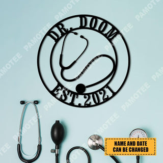 Personalized Stethoscope Doctor Metal Sign, Clinic Steel Plaque, Metal Laser Cut Metal Signs Custom Gift Ideas