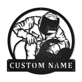 Personalized Welder Monogram Metal Sign Art, Custom Welder Monogram Metal Sign, Welder Monogram Gift, Job Gift Laser Cut Metal Signs Custom Gift Ideas