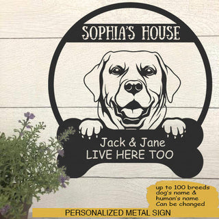 Labrador Retriever's House Dog Lovers Personalized Metal Sign Laser Cut Metal Signs Custom Gift Ideas