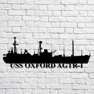 Uss Oxford Agtr1 Navy Ship Metal Art, Gift For Navy Veteran, Navy Ships Silhouette Metal Art, Navy Home Decor Laser Cut Metal Signs Custom Gift Ideas